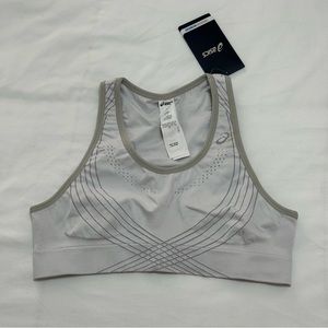 NTW ASICS XL White Gray Sports Bra